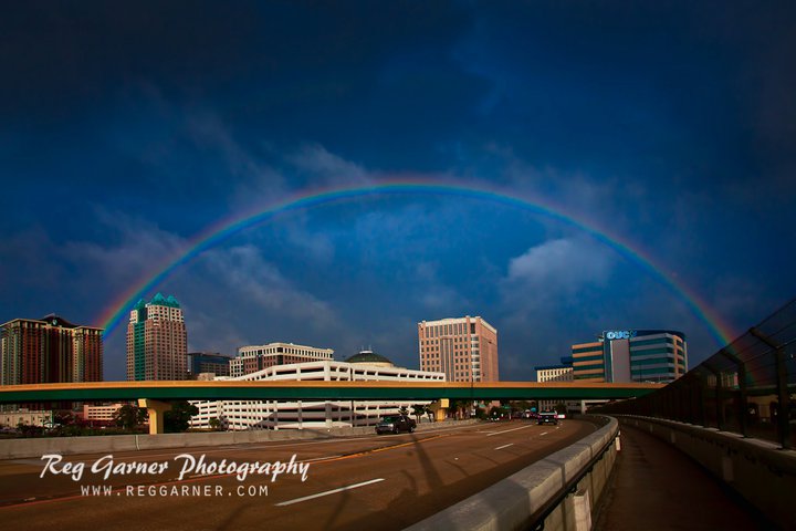 Rainbow over downtown Orlando